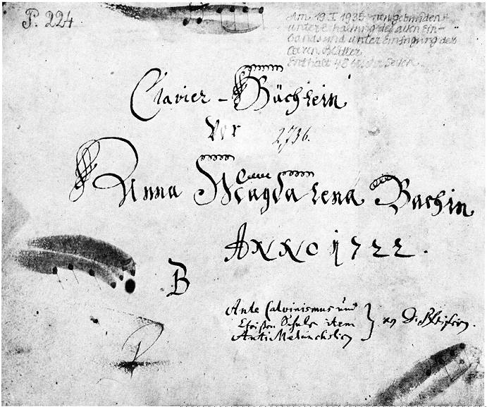 Klavierb�chlein f�r Anna Magadalena Bach (BWV-812)
